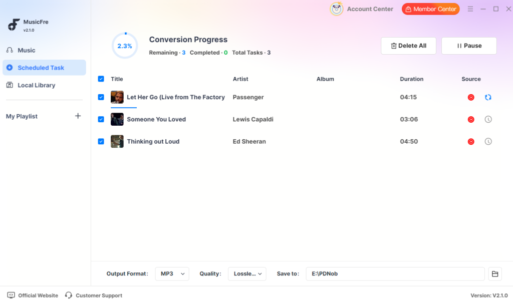 start-convert-youtube-music
