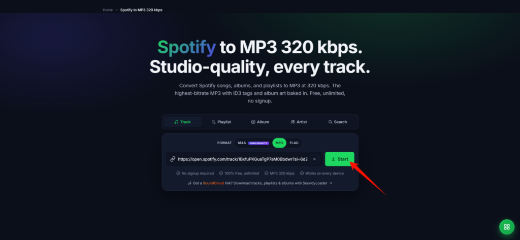 choose-mp3-320kbps-in-online-spotify-converter