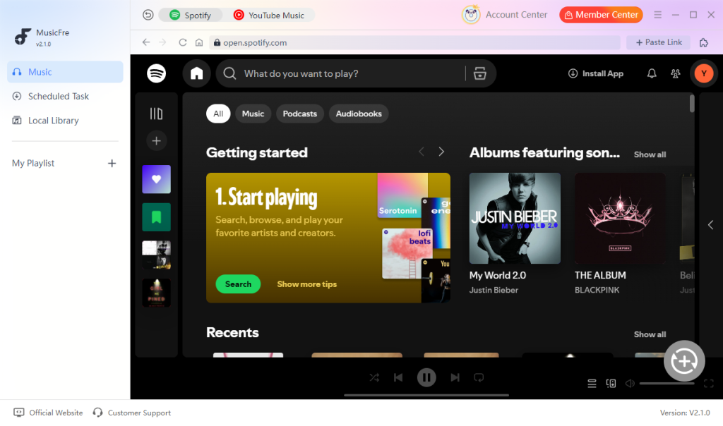 musicfre-rip-music-off-spotify-selection-interface
