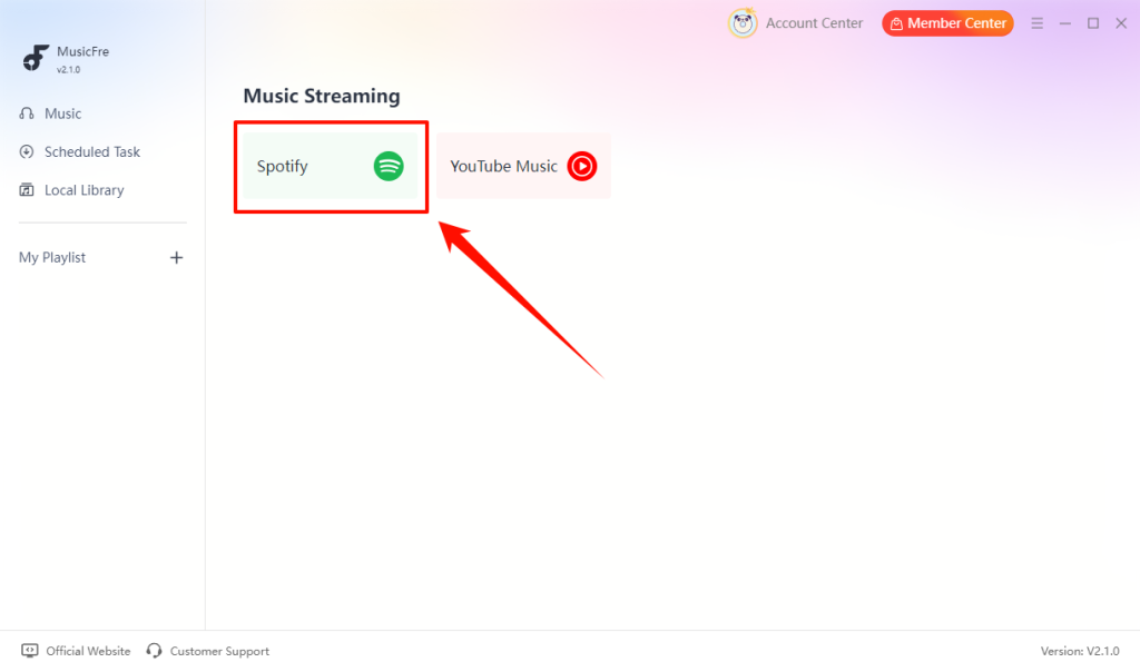 musicfre-select-spotify-to-ipod-workspace