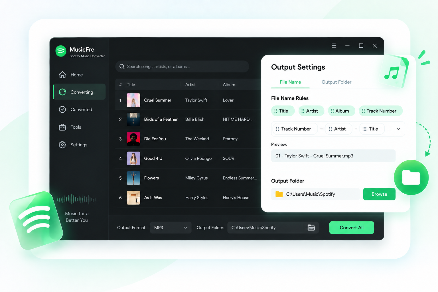 Customize File Names & Output Folders